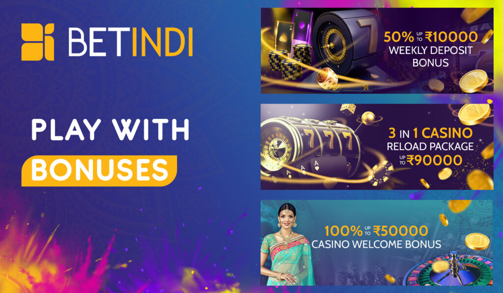 What bonuses and accoutrements are available on Betindi for users from India