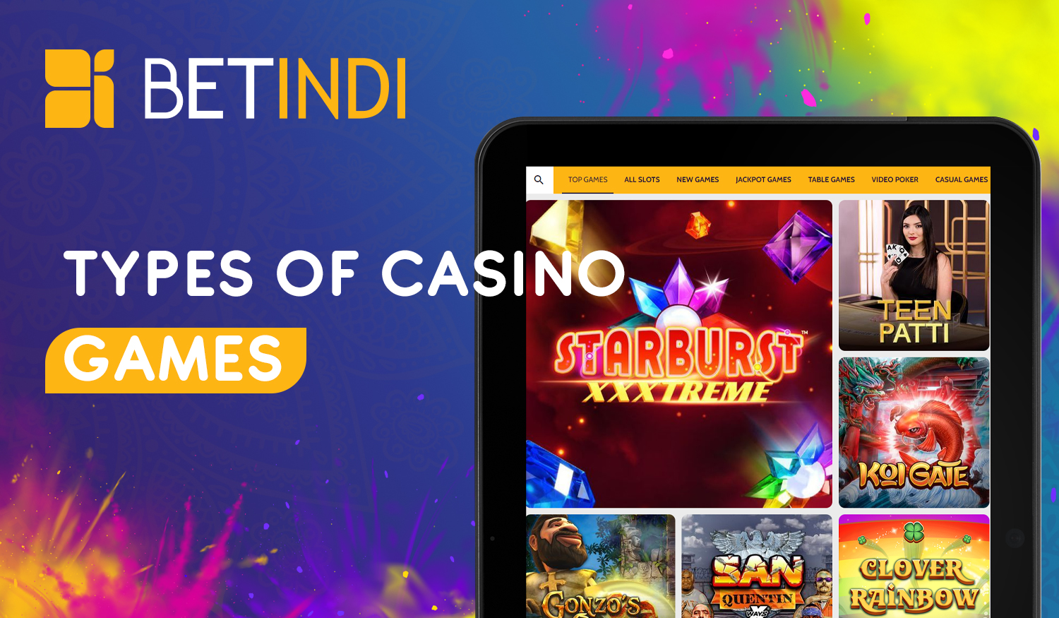 What types of games are available in the Betindi section casino